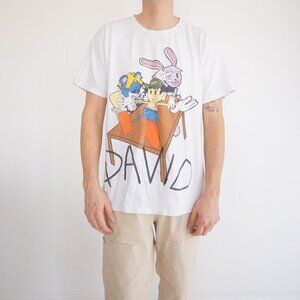 David X Bunny + Clyde Front Hit Streetwear White Cotton Short Sleeve T-Shirt L
